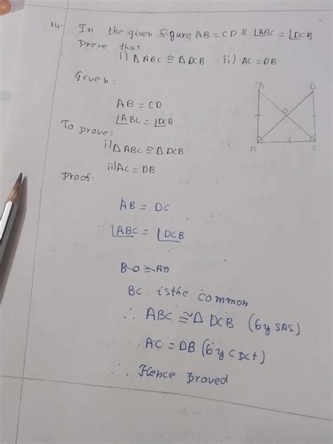 in the given figure ab cd and angle abc angle dcb prove that triangle abc congruent to triangle