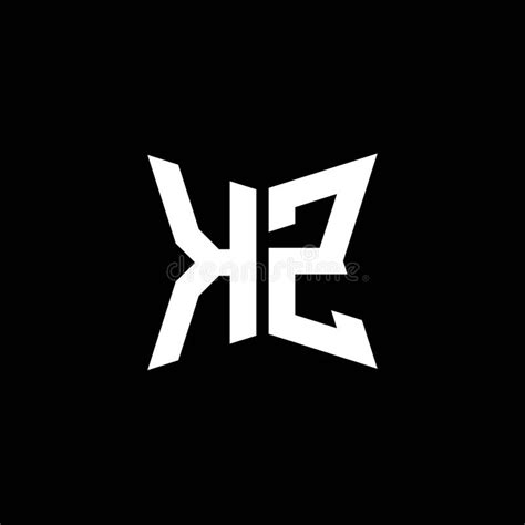 kz logo monogram geometric shape style stock vector illustration of