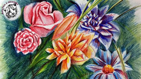Como Dibujar Flores Con Lapices De Colores Paso A Paso Y Muy Facil