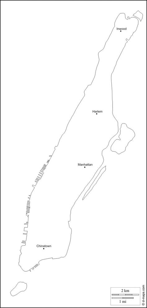 Manhattan Blank Map Blank Map Of Manhattan New York Usa