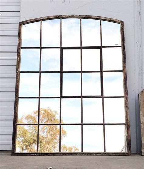 25 Pane Arched Iron Mirror Antiquities Warehouse