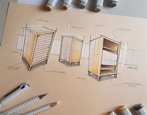 Sketches 2017 Part 1 On Behance Furniture Design Sketches Interior