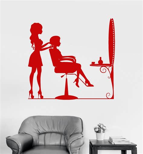 Beauty Hair Salon Hairdresser Vinyl Wall Stickers Decor Barber Woman Wall Decal Xx032wall