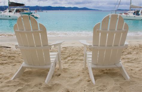 Adirondack chair on wooden dock at sunset. White Beach Chairs In Virgin Islands | Flickr - Photo Sharing!