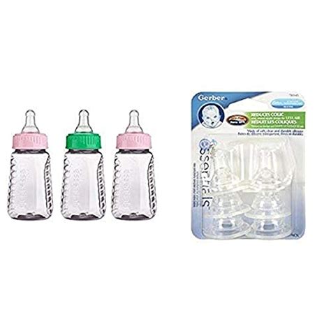Nuk First Essentials 5 Ounce Clear View Bottles Slow Flow With Gerber First