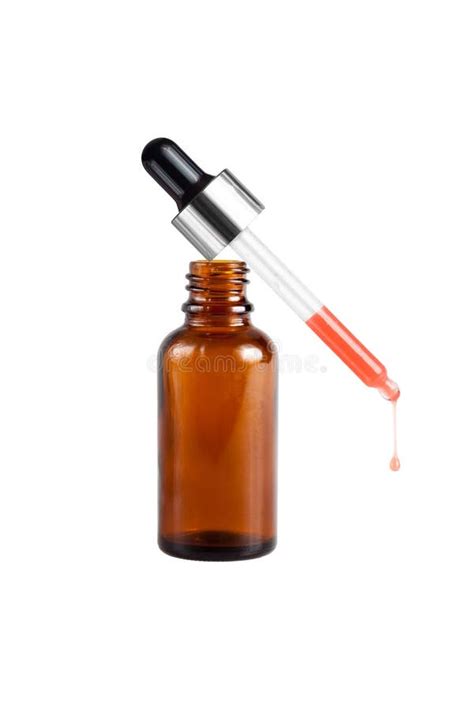 Brown Medicine Glass Bottle With Dropper Stock Image Image Of Fluid