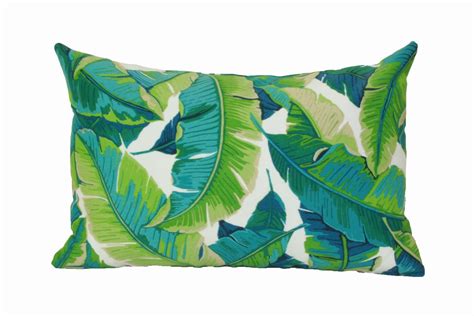 Banana Leaf Lumbar Pillow Cover 12x18 12x20 13x20 Tropical Lumbar Palm