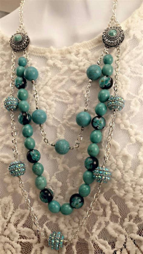 Multiple Strand Chunky Turquoise Beaded Necklace Aftcra