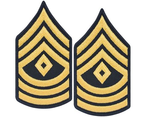 Army First Sergeant Chevrons Female Blue Gold