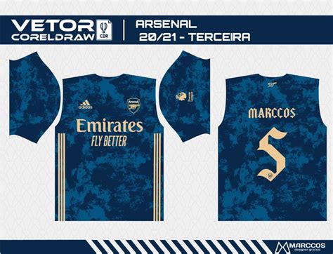 Arte Vetor Camisa Arsenal 20202021 Terceira No Elo7 Marccos Designer