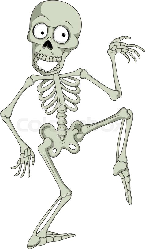 Cartoon Funny Human Skeleton Dancing Stock Vector Colourbox