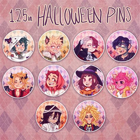 My Hero Academia Halloween Button Pins · Darwin Rose