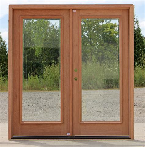 Clear Beveled Glass Exterior Double Doors