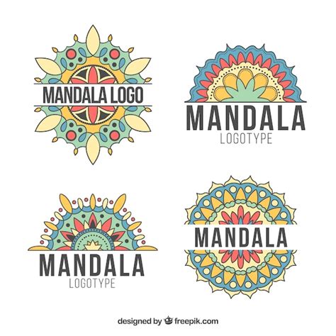 Collection Of Hand Drawn Mandalas Logos Vector Free Download