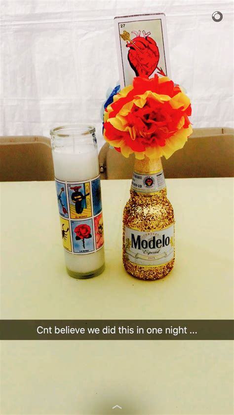 Made These For My Moms Lil Party Loteria Fiesta Loteria Centerpieces Mexican Fiesta