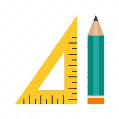 Geometry Math Pencil Protractor School Set Square Icon Download