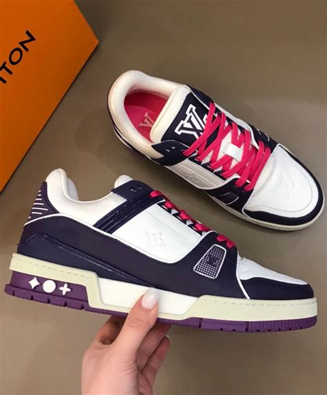 Louis Vuitton Mens Lv Trainer Sneaker Purple Alimorluxury