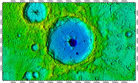Prokofiev Crater On North Pole Of Mercury Topography
