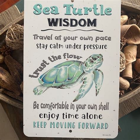 Dyenamic Art Sea Turtle Wisdom Green Sea Turtle Gift Metal Etsy
