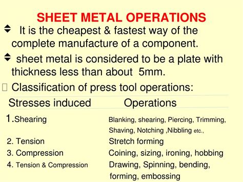 Ppt Sheet Metal Operations Powerpoint Presentation Free Download