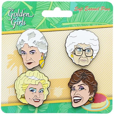 Golden Girls 4 Piece Enamel Collector Pin Set