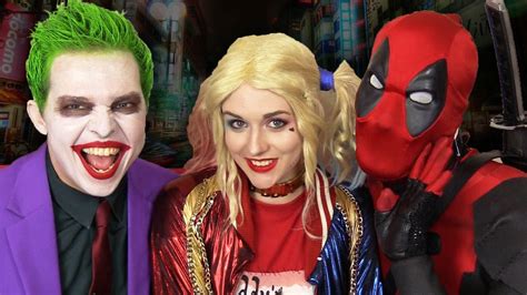 There was a break in at arkham, and miss quinzel helped the joker escape and followed. DEADPOOL gets Between JOKER & HARLEY QUINN - Real Life ...