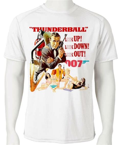 James Bond Dri Fit T Shirt Thunderball 007 Graphic Microfiber Upf 50 Sun Shirt Ebay