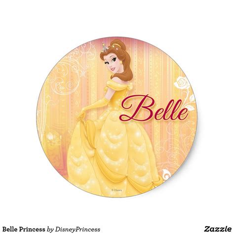 Belle Princess Classic Round Sticker Zazzle Disney Sticker