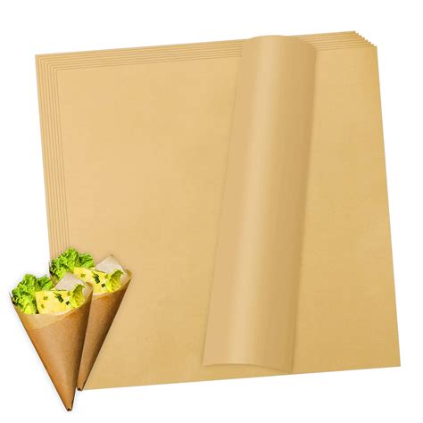 Buy Hslife 100 Sheets Brown Kraft Paper Dry Waxed Deli Paper Sheets