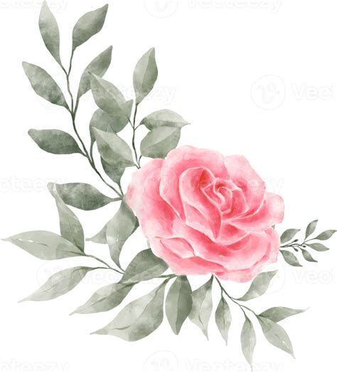 aquarela de arranjo de buquê de flores rosa rosa 9369357 PNG