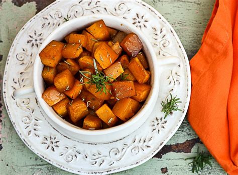 Butternut Squash Roasted With Maple Syrup And Rosemary Is A Perfect
