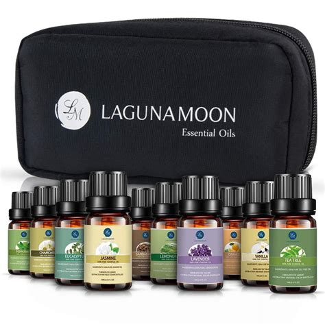 Lagunamoon 100 Pure Essential Oil Set Aromatherapy 10 Pack
