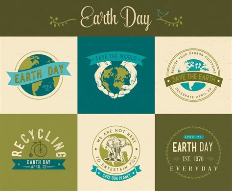 Earth day make every day earth day 3d graphic for environmental causes. Earth Day Vector Labels Vector Art & Graphics | freevector.com