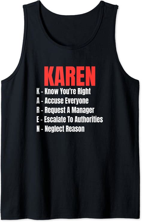 Karen Definition Meme Tank Top Uk Fashion