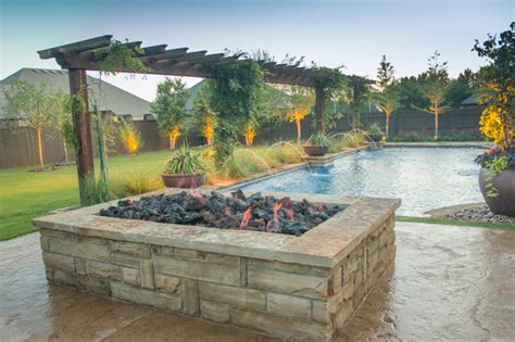 Fireplaces And Fire Pits Large Rectangular Stone Fire Pit Craftsman