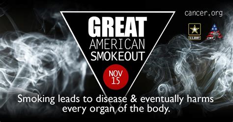 great american smokeout article the united states army