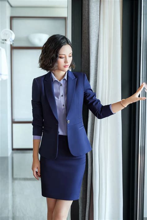 Female Work Business Womens Skirt Suits Set For Women Blazer Office Lady Clothes Coat Jacket