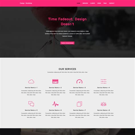 Pink Product And Services Free Responsive Bootstrap Template