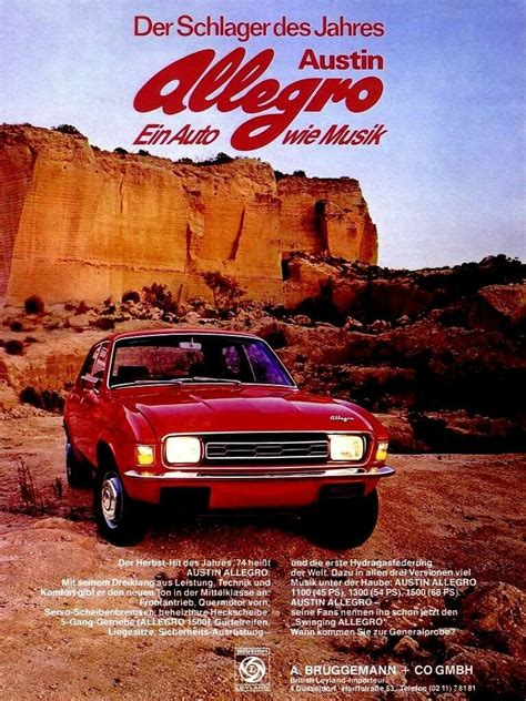 German Austin Allegro Advertising 1974 Klassieke Autos Autos