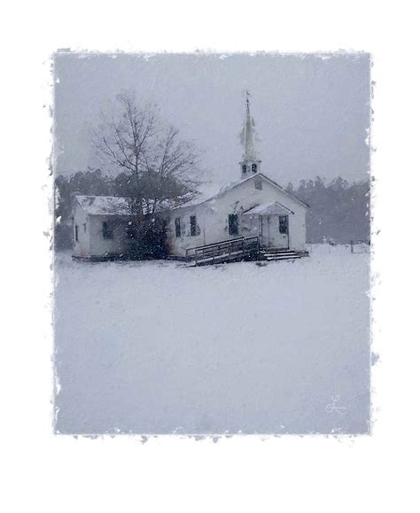 Snowy Church Art By Lance