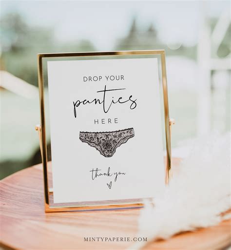 Drop Your Panties Sign Panty Game Lingerie Shower Minimalist Bridal