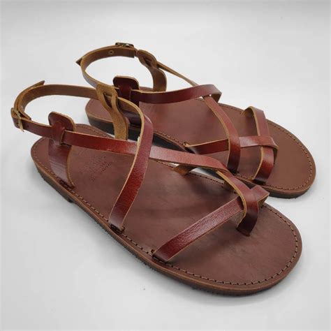 Ammos Men Leather Sandals With Back Strap Pagonis Greek Sandals