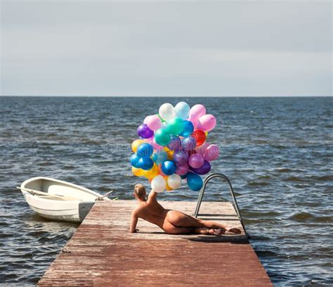 Naked Woman With Colorful Balloons Stock Image Image Of Body