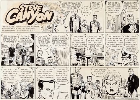 Milton Caniff Steve Canyon Sunday Comic Strip Original Art Dated Lot