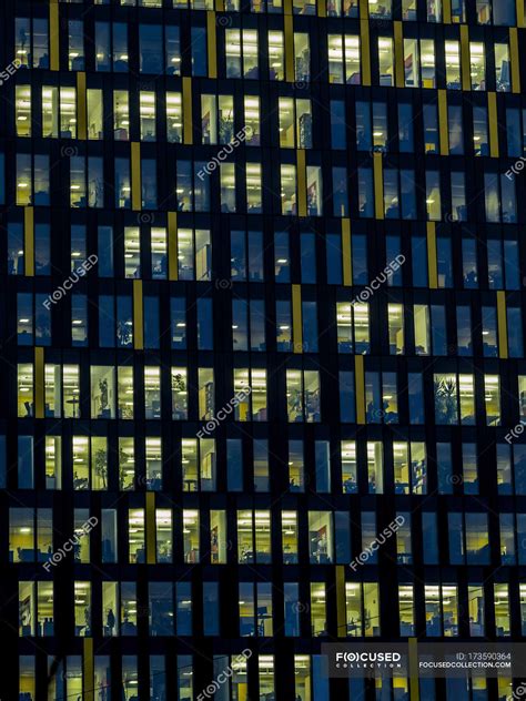 Part Of Facade Of Office Building In The Evening — City Building