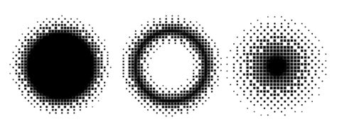 Free Vector Pixel Circles And Frames Halftone Style Set