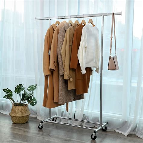 Collapsible And Adjustable Heavy Duty Chrome Clothes Rail Displaysense