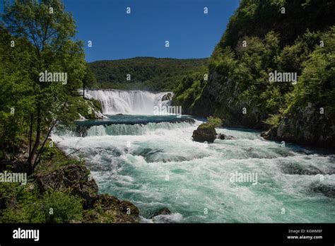 Štrbački Buk Waterfall River Una Bosnia And Herzegovina Stock Photo