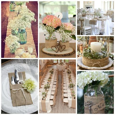 Wedding reception table layout ideas a mix of rectangular. Burlap Wedding Decor