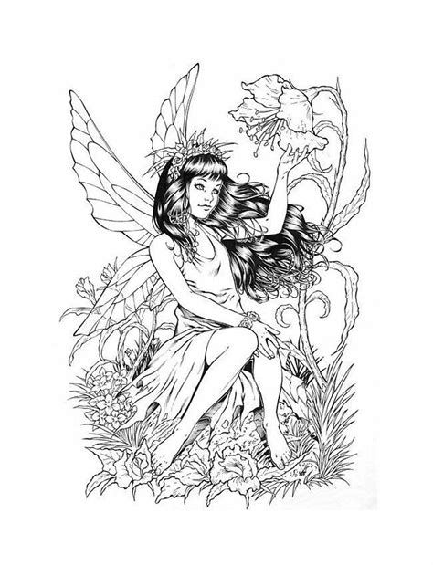 coloring pages of fairies for adults coloring home